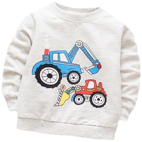 Cotton T-shirt With Long Sleeves Cartoon T-shirts For Boys O-neck Top Baby Girls First Birthday Outfit Childrens Clothes Tees