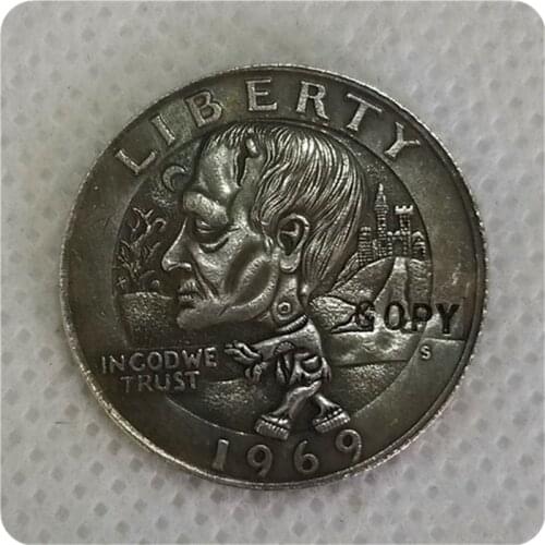 Hobo Nickel Coin 1969 Washington Quarter COIN COPY FREE SHIPPING