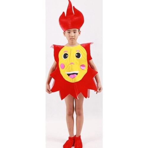 Sun costume for boys halloween costumes for boys fire flame costume carnival clothing funny costumes kids performnace dance
