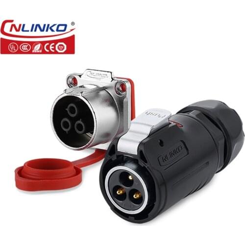 Cnlinko UL/CCC/CE Approved plug and socket Butt quick disconnect Circular power connectors Waterproof IP67