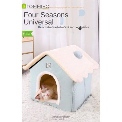 STOMMIHO Pet Cat Cave Nest Washable Removable Pet Cat Dog Bed Mat Cat House Sleeping Bed Cattery Cats Soft Mats Cats Accessories
