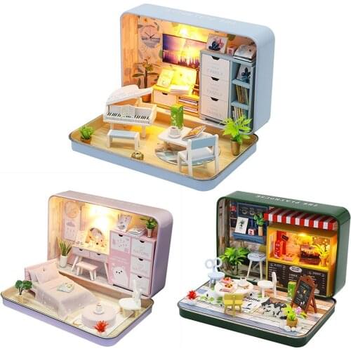 Dollhouse Furniture DIY Doll House Miniature Doll House Kit Family Toy For Indoors Boys Girls Home Rooms Ornament Theatre Box