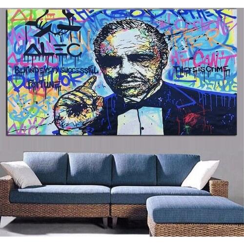 Monopolyingly Art Canvas Painting Street Artist Scrooge Mcduck Dollar Sign Statue Poster Wall Picture for Living Room No Frame