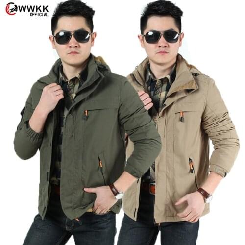 WWKK 2020 Mens Winter Fleece Jackets Warm Hooded Coat Thermal Thick Outerwear Male Military Jacket Mens Brand Clothing