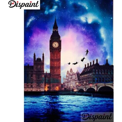 Dispaint Full Square/Round Drill 5D DIY Diamond Painting "Architectural view" 3D Embroidery Cross Stitch Home Decor Gift A18495