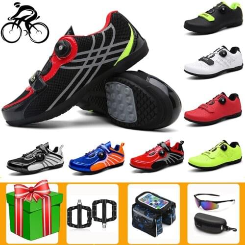 Non-Locking Cycling Shoes Professional Outdoor MTB Breathable Racing Road Bike Shoes Men Sneakers Non-Slip Cycling Bicycle Shoes