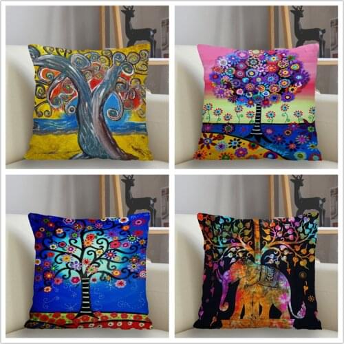Musife New Custom Tree of Life Pillowcase Sofa Decorative Cushion Cover Pillowcase Home Decor Drop Shipping Wholesale