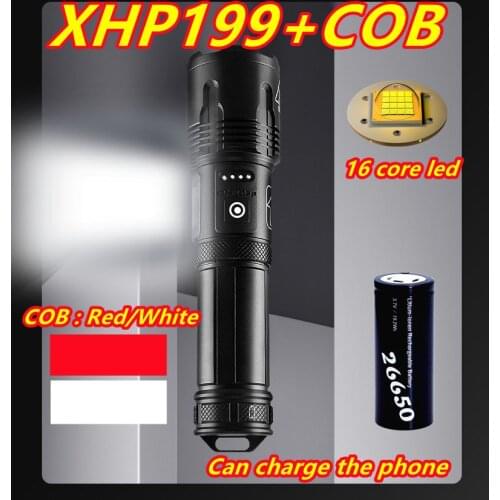 New Powerful LED Flashlight 980000LM XHP199 Rechargeable Led Torch USB Tactical Flash Light Xhp50.2 Super Bright Hunting Lantern