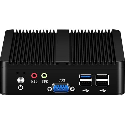 Industrial Mini PC Intel Celeron J1900 Windows 10 Quad Cores Fanless 4xUSB Dual Etherent 2xRS232 HDMI VGA WiFi