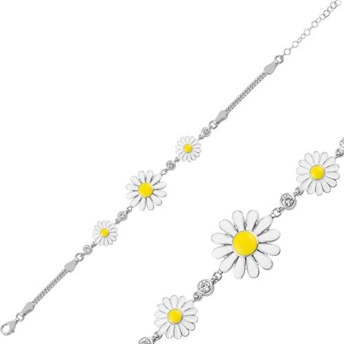 Silver Daisy 3 Bracelet