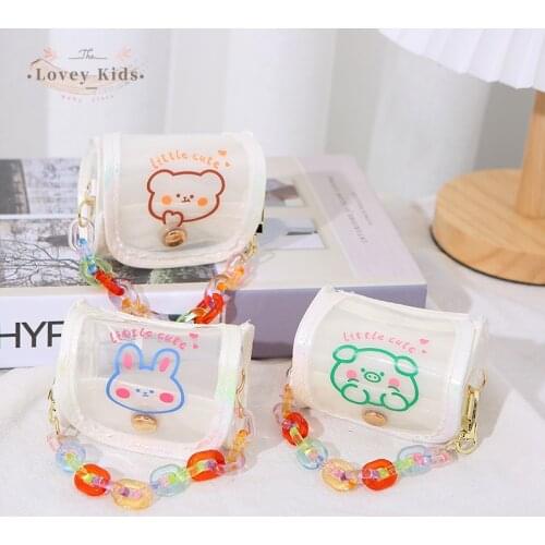 Baby Girls Boy Handbag Mini Cartoon Cute Messenger Bag 2021 Fashion Bear Cross Purse PU Pouch Coin Money Bag Clutches Gift