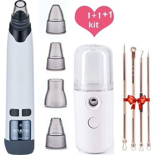 Blackhead Remover Pore Vacuum -Electric Nano Spray Skin care Tool Acne Extractor Facial Cleaner Suction Tools Kit for Women Men