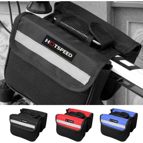 Bicycle Bag With Reflective Strips Road Bike Top Tube Bale Bicycle Front Beam Mountain Bike Saddle Bag For Outdoor Sports
