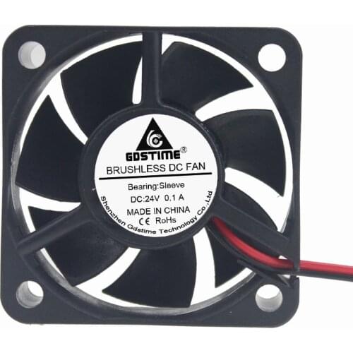 10 Pieces Gdstime DC 24V 2Pin 50mm x 20mm 5CM Brushless Cooling Cooler Fan 50x50x20mm 5020