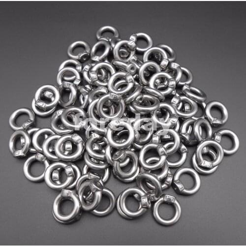 100PCS M4 304 Stainless steel Shouldered Lifting Eye Ring Bolts Nuts 4MM Flying Rings No-treatment Diameter=4.25MM *BT796X100