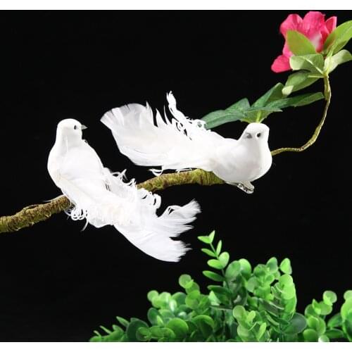 12pcs/set Artificial Foam Dove Pigeon DIY Window Garden Decoration Craft Ornaments Simulation Feather Birds