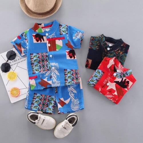 Toddler Boys Clothing Summer Baby Girls Floral Print T-Shorts 2pc Suits Fashion Casual Infant Childrens Kids Outfits Clothes