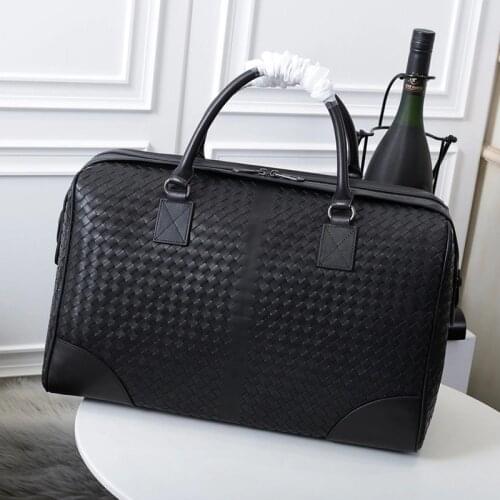 2021 New High Quality Luxury Men Cowhide Top-Handle Bags Fashion Large Capacity Woven Bag Cowskin Genuine Leather Designer Bags
