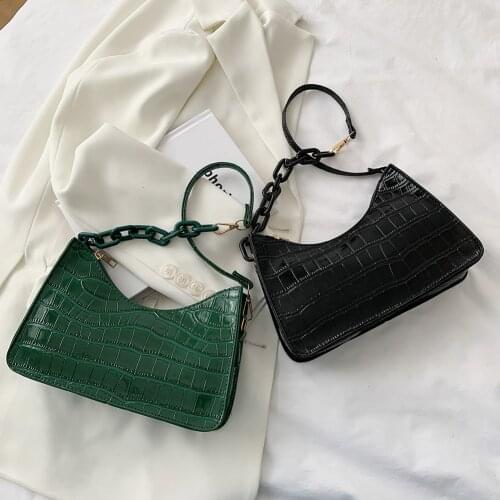 2021 Trend Retro Baguette Bags for Women Luxury Purses and Handbag Pure Color Chain Fashion Shoulder Messenger Bag High Quality