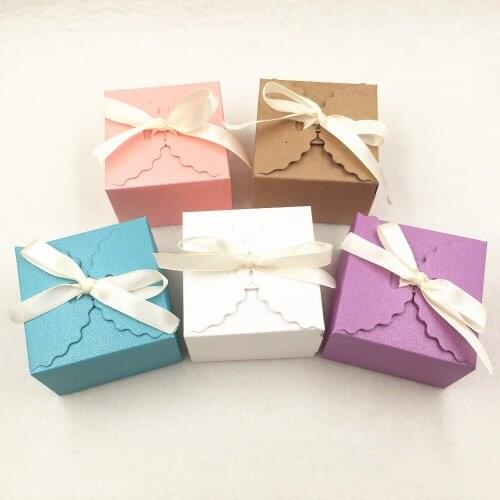 24pcs Paper Colorful Love Wedding Party Favors Gift Boxes,Handicrafts Packing Box+Free Ribbon,Baking Cakes Cookies Candy Boxes