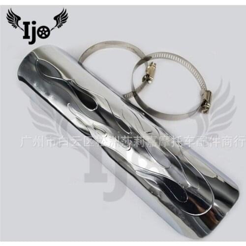 Fire decal scooter accessories motorcycle exhaust cover universal moto exhaust heat shield cover motorbike exhaust pipe shield