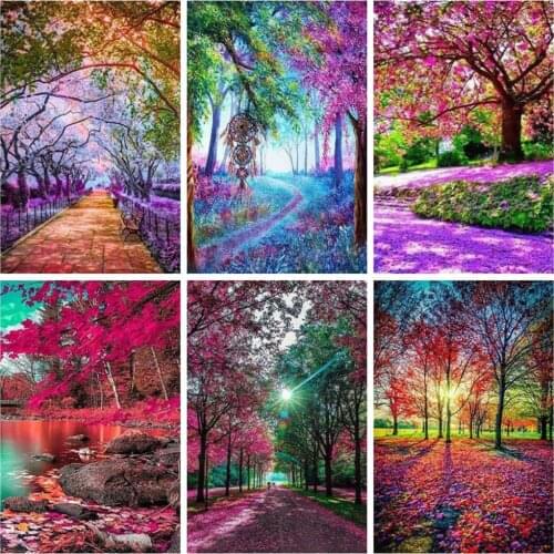 EverShine Diamond Painting Landscape Picture Rhinestones Diamond Embroider Forest Cross Stitch Mosaic Art Handmade Hobby Gift
