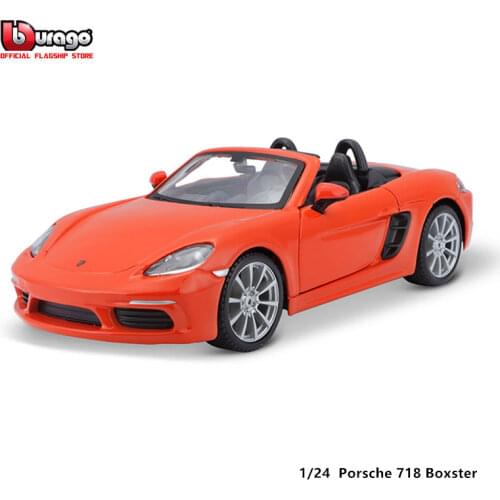 Bburago 1:24 Scale Porsche 718 Boxster alloy racing car Alloy Luxury Vehicle Diecast Cars Model Toy Collection Gift
