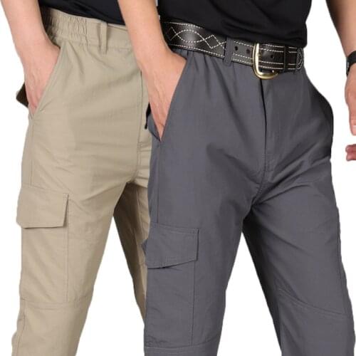 Hiking Pants Men Thin Quick Dry Trousers Outdoor Climbing Pants Male Military Tactical Cargo Sweatpants Breathable Waterproof