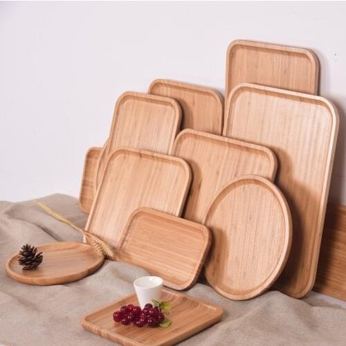 Wooden Tray Rectangular Bamboo Tray Household Cup Trayteacup Traytea Tray Sushi Product Bread Tray Kitchen Supplies
