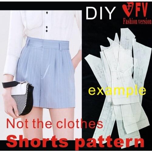 Womens casual shorts pattern 1:1 sewing pattern garment making pattern BDK-12
