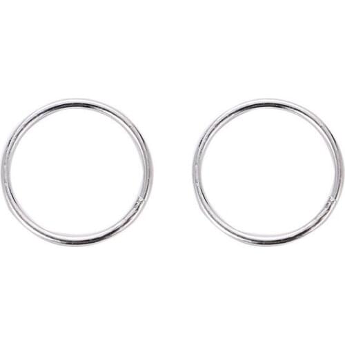 Geometric Golden Silver Plated Open Metallic Circle Simple Style Hoop Earrings For Women
