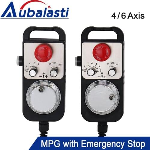 CNC Pulse Generator 4/6Axis MPG Pendant Handwheel 5V for FAGOR GSK Siemens MITSUBISHI FANUC System 5V Manual Pulse Generator