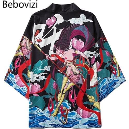 Bebovizi 2020 Chinese Style Anime Nezha Kimono Streetwear Men Women Cardigan Japanese Robe Female Clothing Cosplay Shirt Blouse