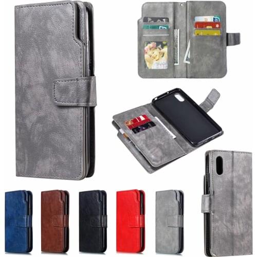 Leather nine card Case For XiaoMi RedMi Note 10 9 8 7 6 4 S Pro A C T 11 POCO X3 Lite Flip Wallet Cover Cases