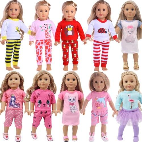 Doll Costume Cute Animal Pattern Clothes for 18 inch American & 43 CM Rebirth Newborn Baby Doll OG Girl Doll Russian Doll DIY Gi