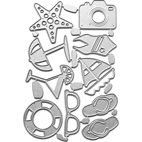 95AA Travel Beach Metal Cutting Dies Stencil DIY Scrapbooking Album Paper Card Template Mold Embossing Decoration