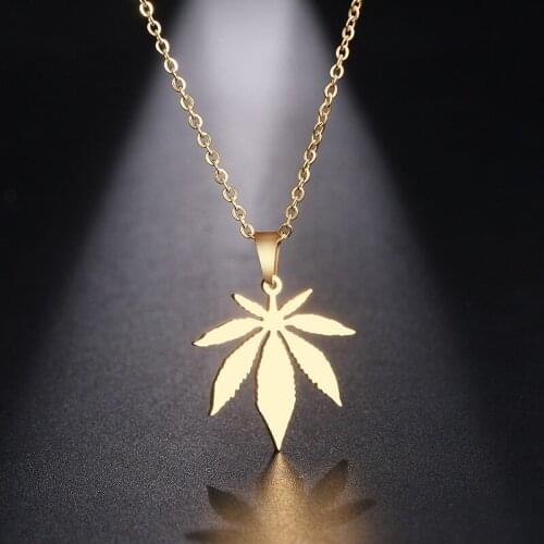Fashion Simple Maple Leaf Pendant Necklace Gold/Silver Plated Long Chain Men Women Fashion Necklace Party Jewelry Gifts