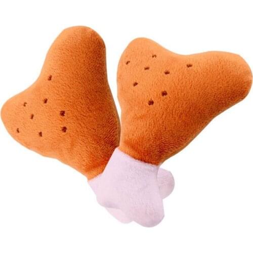 Cartoon Chicken Leg Dog Toys Sounding Plush Toy Stuffed Squeaking Pet Toy Plush Molar Dog Cat Squeaky Pet Toy