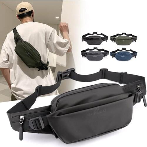 2021 New Men Chest Bags Hip Waist Pack Sports Phone Pouch Nylon Anti-Theft Crossbody Pouch Fashion Unisex Belt Fanny Pack