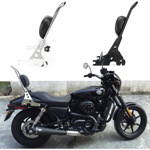 For Sportster XL 883 1200 48 XL883 XL1200 Motorcycle Luggage Rack Sissy Bar Rear Passenger Backrest Cushion Pad Black Chrome