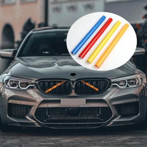 2Pcs Car Strip Sticker Cover Frame For Bmw E60 E61 M5 520i 525i 528i 5 Series 2002-2010 Front Grille Trim Strips Car Styling