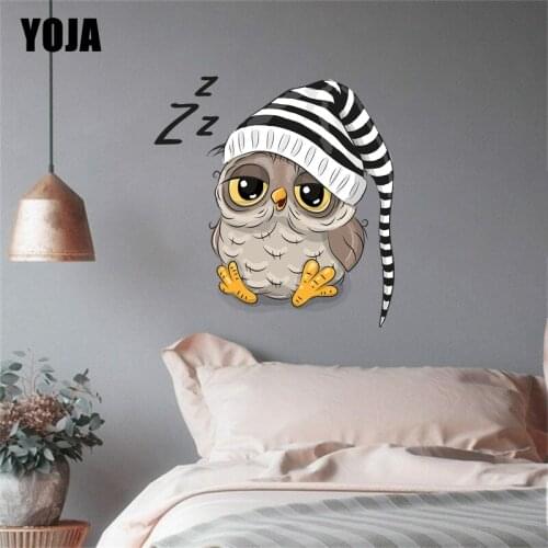 YOJA 45×47.1CM Cartoon Owl Bedroom Kids Room Wall Sticker Creative Funny Home Decor Decal 8WS0228