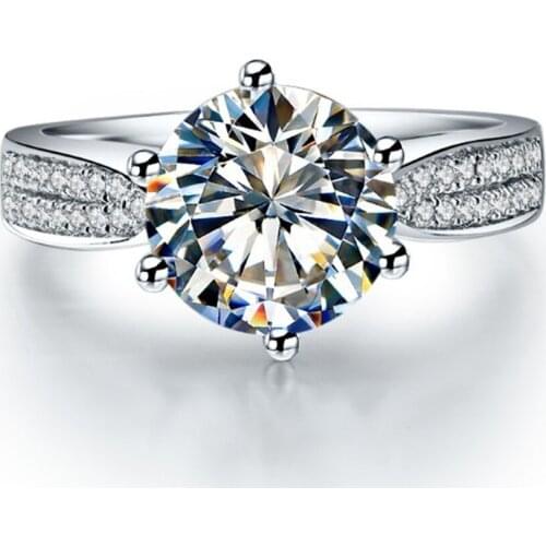 1Ct 6.5mm Test Positive D Moissanite Engagement Ring Solid Platinum 950 Ring Fantastic Jewelry