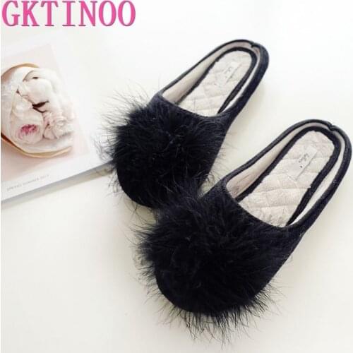 Super Soft Velvet Fur Home Slippers Shoes Women Classic Black Bedroom Non-slip Slippers indoor Floor Slippers Sapato Feminino