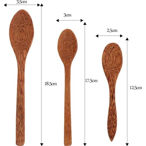 Organic Coconut Spoon Palm Wood Cutlery Natural Bamboo Wooden Coconut Fork Spoon Chopsticks for Coconut shell Coconut Cutlery