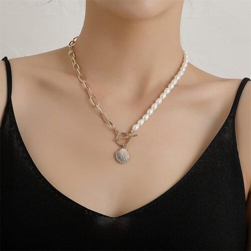 Bohemian Pearl Pendant Necklaces For Women Charm Gothic Pearl Shell Collier Chokers 2021 New Fashion Jewelry Party Gift