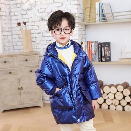Boys Down Coats 2021 Winter Student Jacket Kids Clothing Outerwear Windproof Waterproof Thicken Children Hooded Snow Parkas
