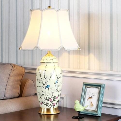 ORY Luxury Table Desk Lamp Ceramic Copper LED Bedside Light Decorative For Living Room Bedroom Dining Room Study Office