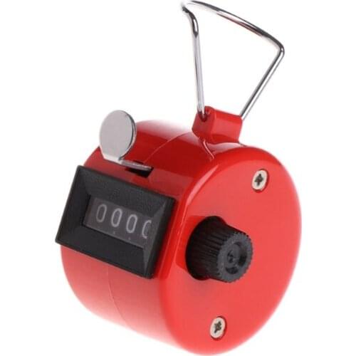 1Pc Hand Tally Counter 4 Digital Display Mechanical Manual Count Click with Finger Ring