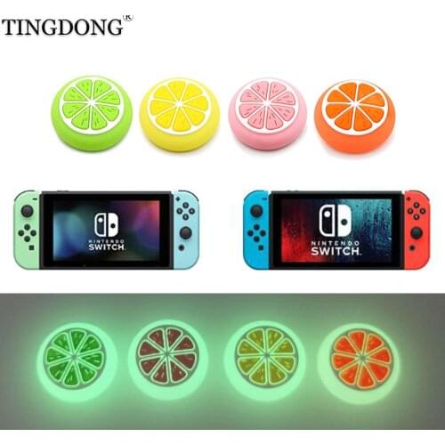 Luminous Colorful Fruit Thumb Stick Grip Cap Joystick Cover For Nintend Switch NS Joy-Con Controller Thumbstick Case